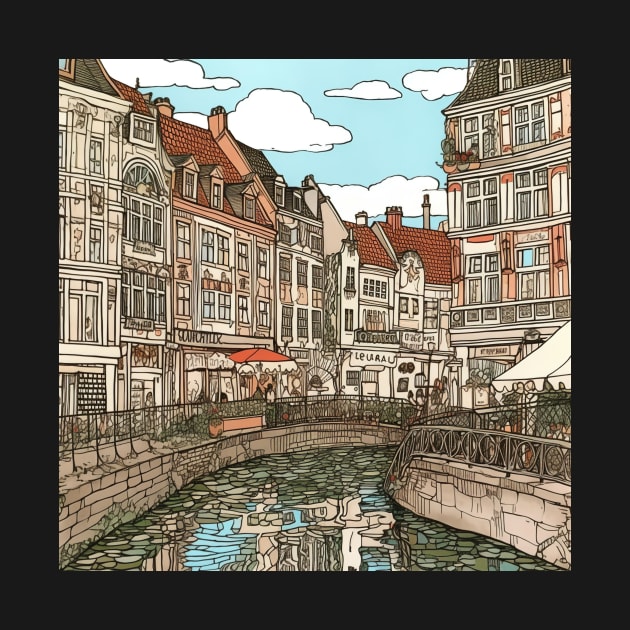 Aarhus city drawin by ComicsFactory