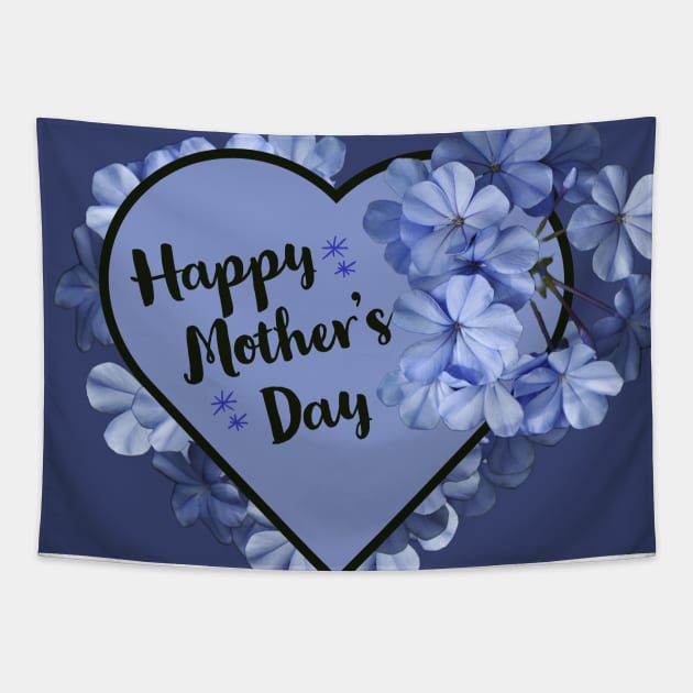 Happy Mother's Day Heart with Lavender Flowers Tapestry by Shell Photo & Design