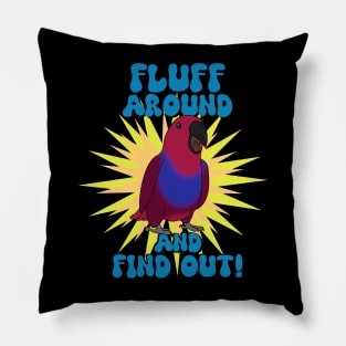 Fluff around and find out - female eclectus Pillow