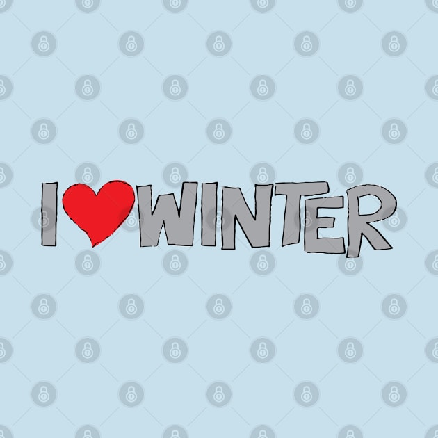 I Heart Winter Illustrated Text with a heart by Angel Dawn Design