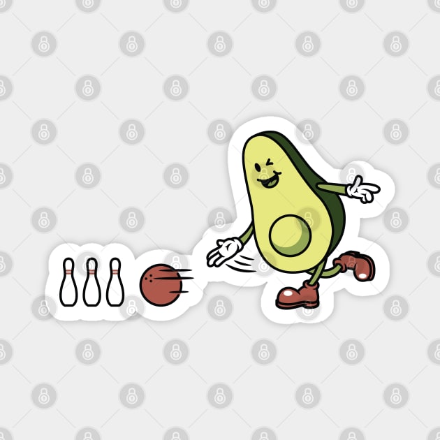 Avocado Playing Bowling Magnet by quilimo