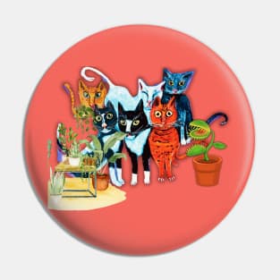 Six cat hide in the carnivore plants Pin