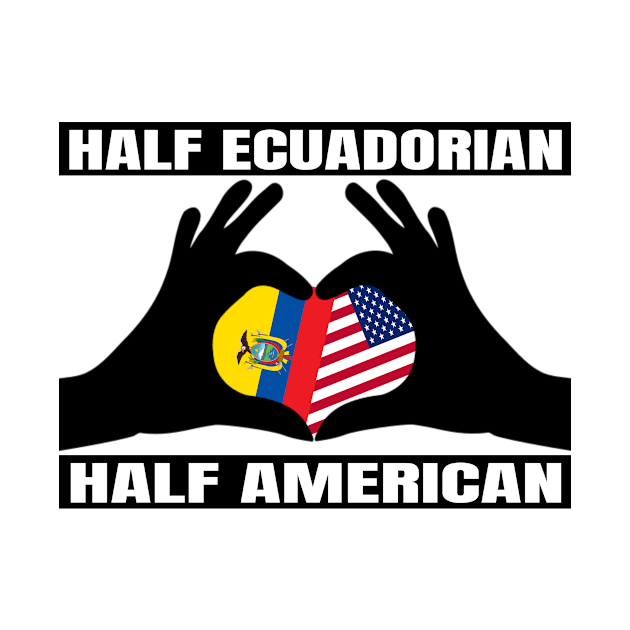 Half American Half Ecuadorian Heritage Ecuador Roots & USA DNA Family Flag Design by OriginalGiftsIdeas