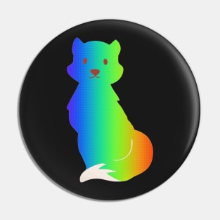 Colourful fox pattern - Rainbow Pin