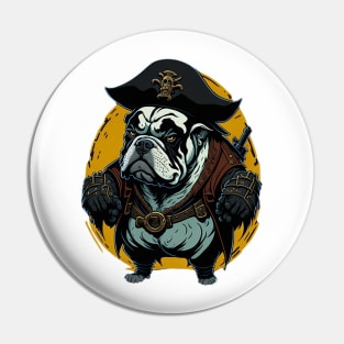 Cartoonish Bulldog Pirate Pin