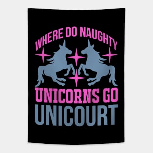 Unicorns Go Unicourt Tapestry