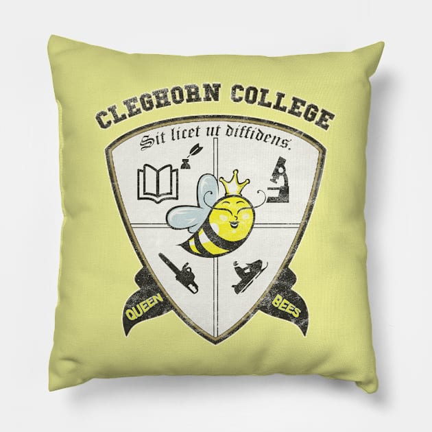 Cleghorn College Queen Bees Pillow by MotoGirl