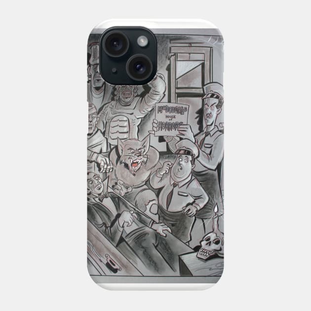 Abbot & Costello & the Classic Creatures Phone Case by BennettBlackLight