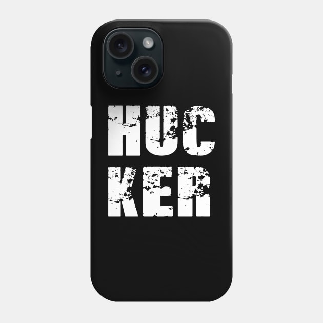 HUCKER DISTRESSED HALF HALF BIG LOGO Phone Case by Hucker Apparel