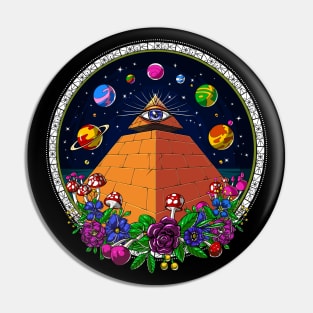 Psychedelic Egyptian Pyramids Pin