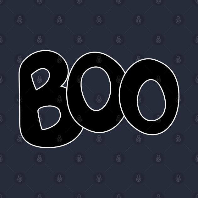 BOO text art in black bubble letters by Angel Dawn Design