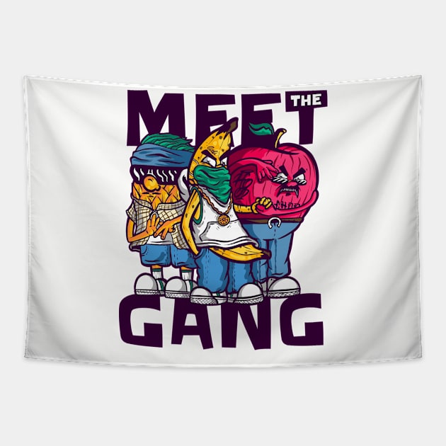 Meet The Gang Vegetable Thugs Tapestry by DesignsbyBryant