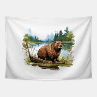 I Love Beaver Tapestry