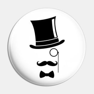 Moustache Monocle Top Hat Pin