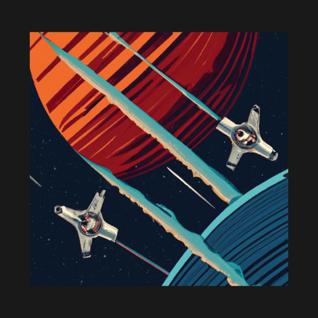 Retro futuristic spaceships by retroprints