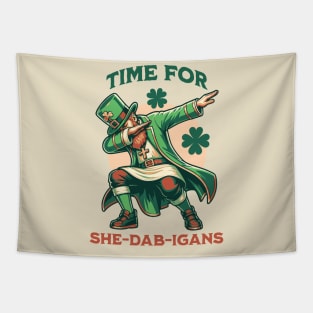 Time for She-Dab-Igans Dabbing Leprechaun Tapestry