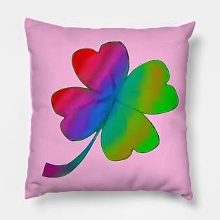 rainbow clover Pillow