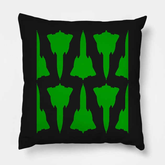 Lockheed SR-71 Blackbird - Green & Black Pattern Design Pillow by PlaneJaneDesign