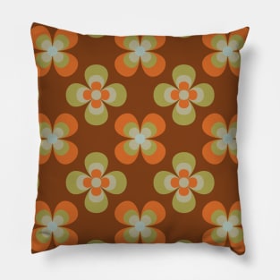 Floral Retro Neck Gator Brown and Orange Retro Floral Pillow