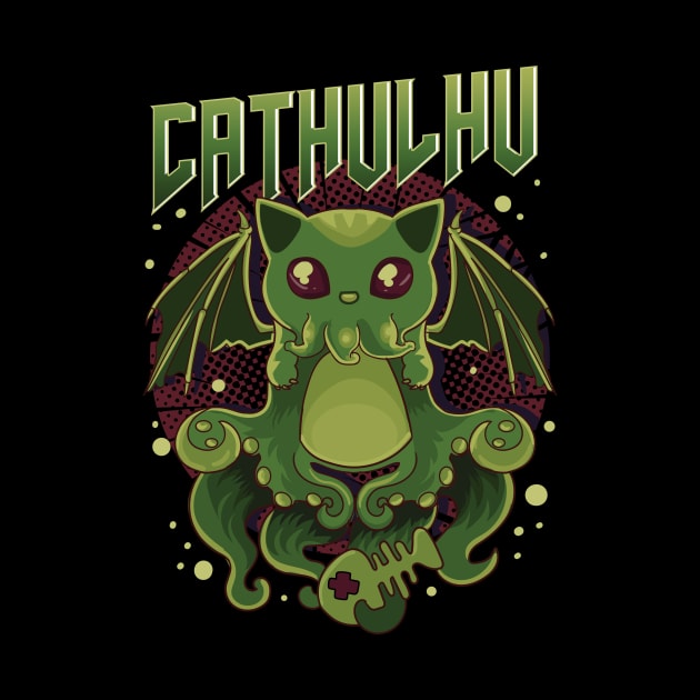 Cute & Funny Cathulhu Kawaii Cat Cthulhu by theperfectpresents