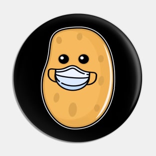 Potato with a face mask Pin