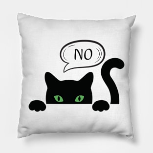 black cat says no Pillow