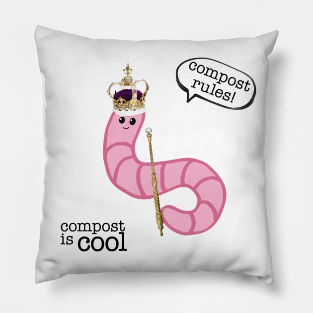 compost worm (king) Pillow by mystudiocreate