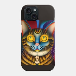 Cat Colorful Abstract Art Phone Case