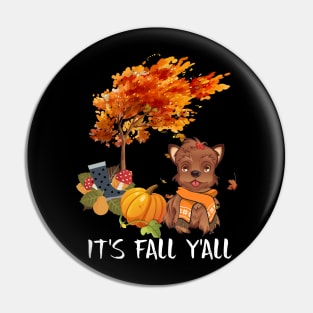 It's Fall Y'All Dog Halloween Day Costume Gift Pin