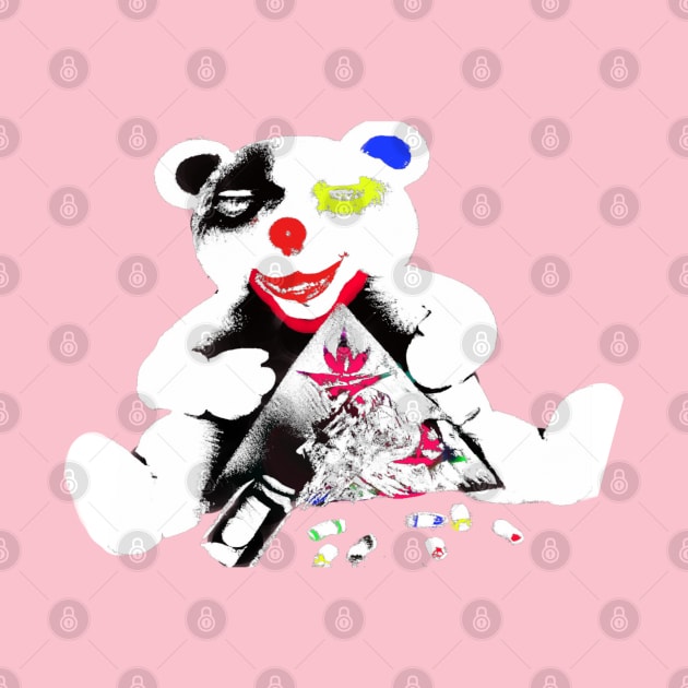 Trippy clown bear here to give you a scare by Trippy Critters