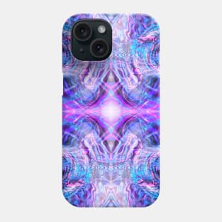 Neon Blue and Magenta Glitchy Liquid Art Phone Case