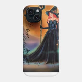 The witching hour Halloween witch by Renee Lavoie Phone Case