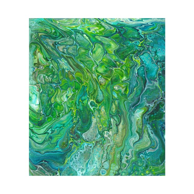Paint pour abstract greens by kittyvdheuvel