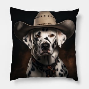 Cowboy Dog - Dalmatian Pillow