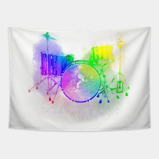 Rainbow Drumset Tapestry