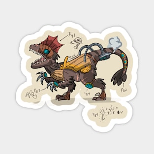 Steampunk velociraptor Magnet