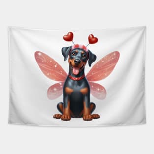 Valentine Fairy Doberman Dog Tapestry