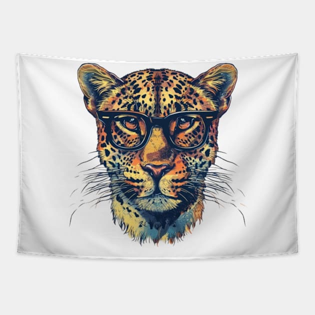 Leopard Smarty-Pants: The Hipster Predator Tee Tapestry by Carnets de Turig