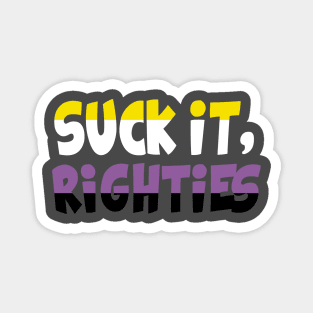 Suck it Righties Nonbinary Pride Magnet