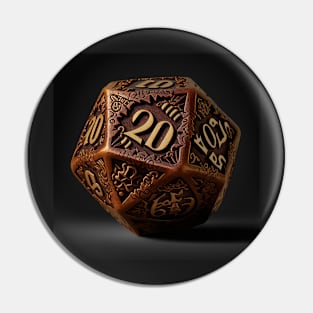 Bronze Nat 20, DND Dice Pin