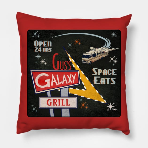 Gus's Galaxy Grill Pillow by ChetArt