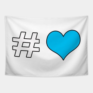 Hashtag blue heart Tapestry