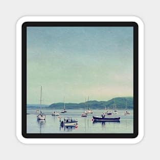 Scottish Coastline With Boats Magnet