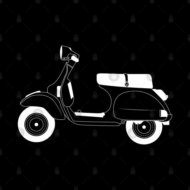 Vespa P125x White Outline by kindacoolbutnotreally