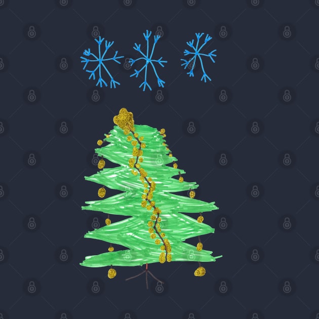 Christmas Tree with Snowflakes by SensaWonder