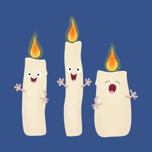 Cute singing candle trio cartoon T-Shirt