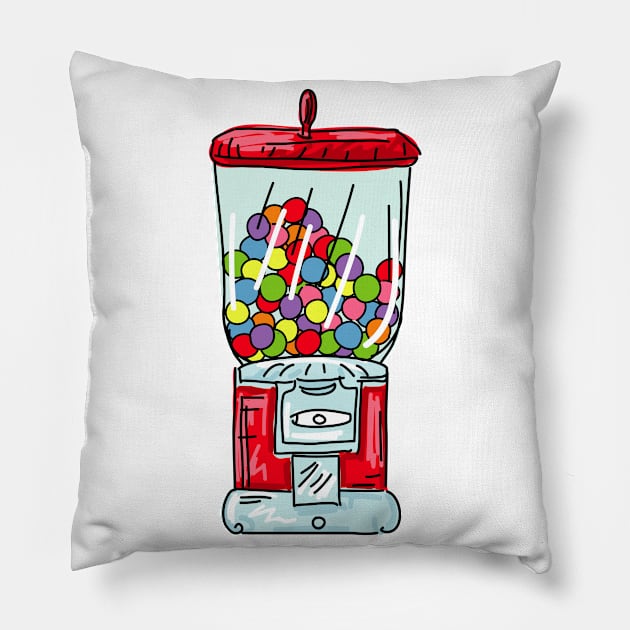 Retro Gumball Machine Pillow by SWON Design