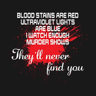 Blood Stains Creepy Never Find You T-Shirt