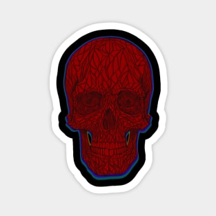 Blood red skull with purple and blue fade Magnet