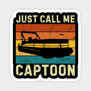 Just Call Captoon Pontoon Captain Art Magnet